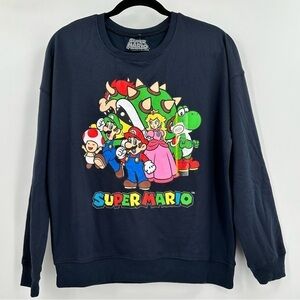 Super Mario NWT 2022 Official Licensed Nintendo Black Sweatshirt Men’s Small